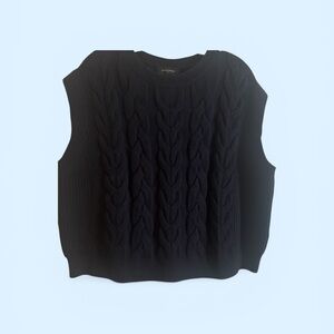 Banana Republic Navy Cable-Knit V-Neck Sweater Vest